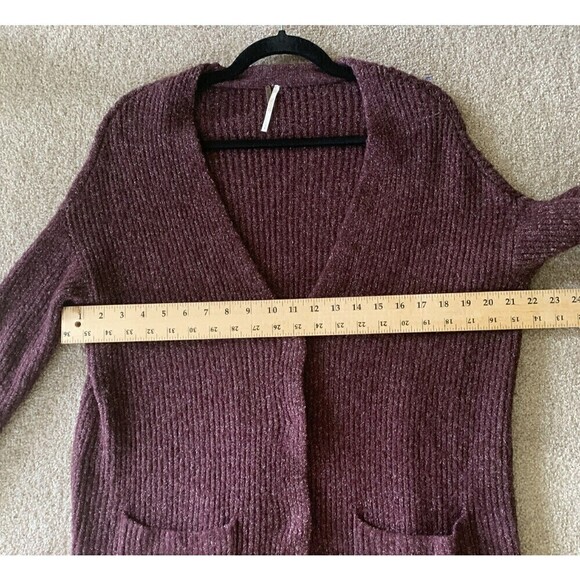Free People Oversized Purple Cardigan Size Small - Picture 2 of 5